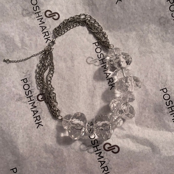 Clear Choker Statement Necklace - Picture 3 of 4